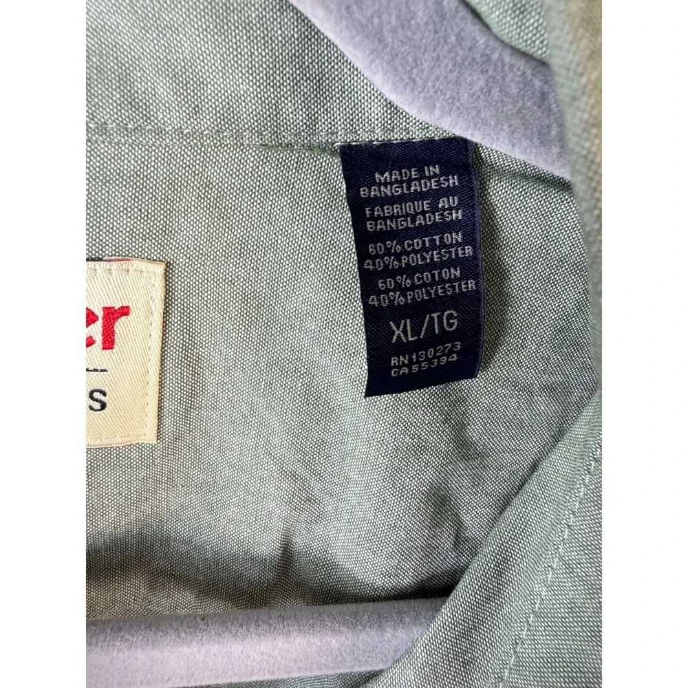 Wrangler Authentics Men's Short Sleeve Twill Button-Up Shirt XL Sage Green